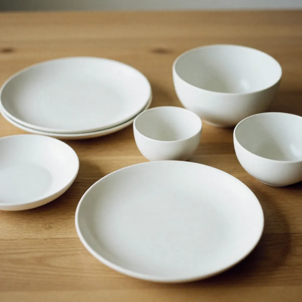Minimalistisch keramisch serviesgoed
