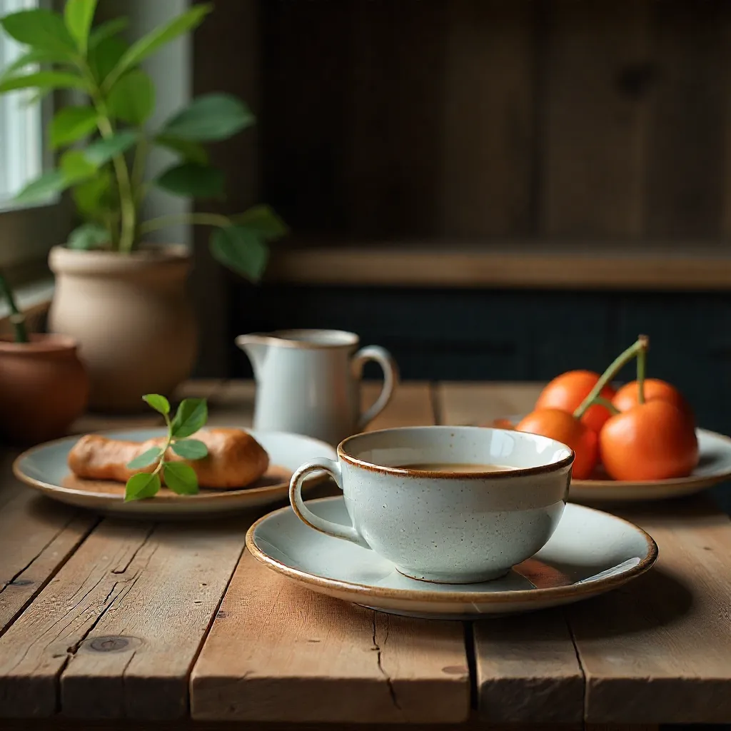 Natuurlijke styling van serviesgoed